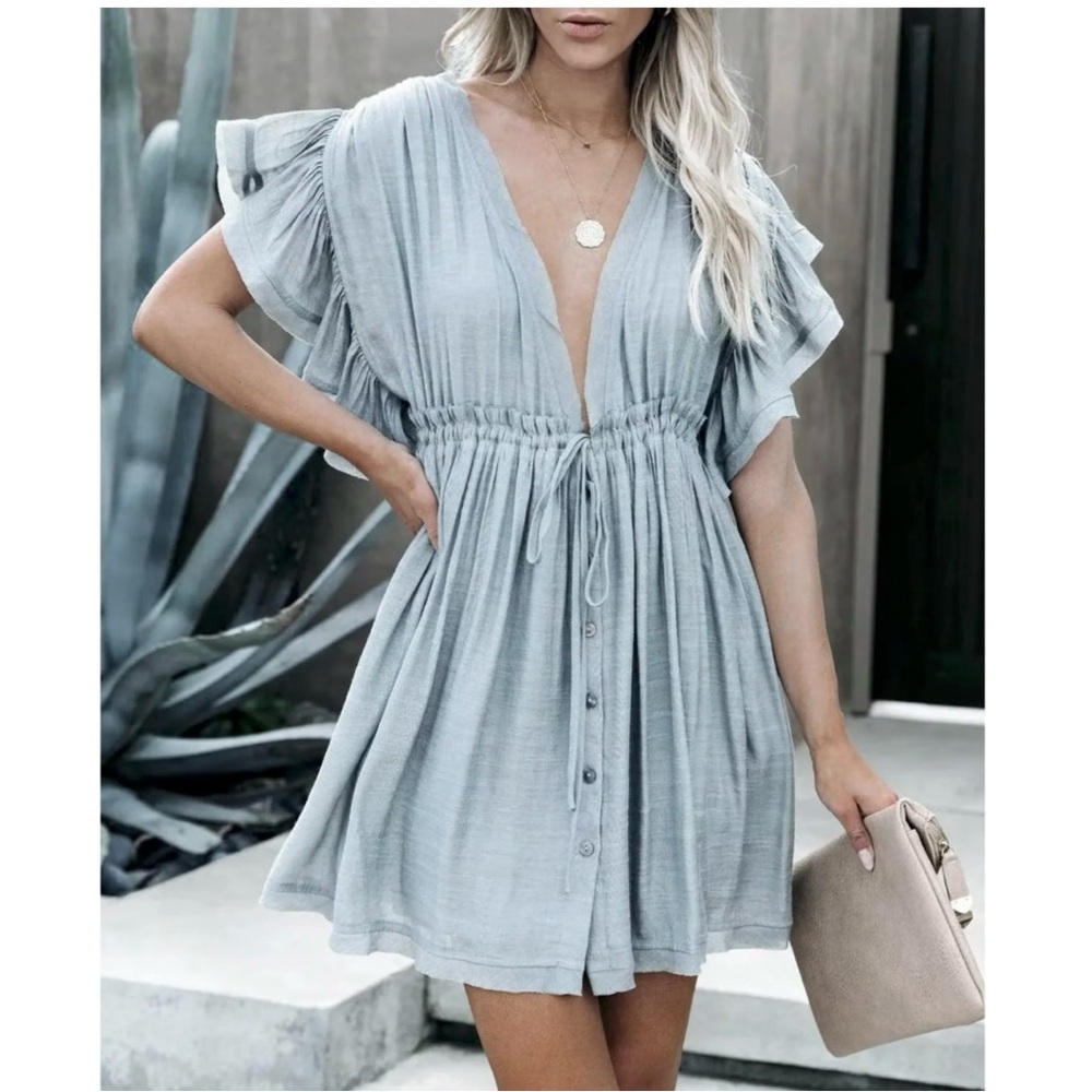Elegant Gray Mini Dress